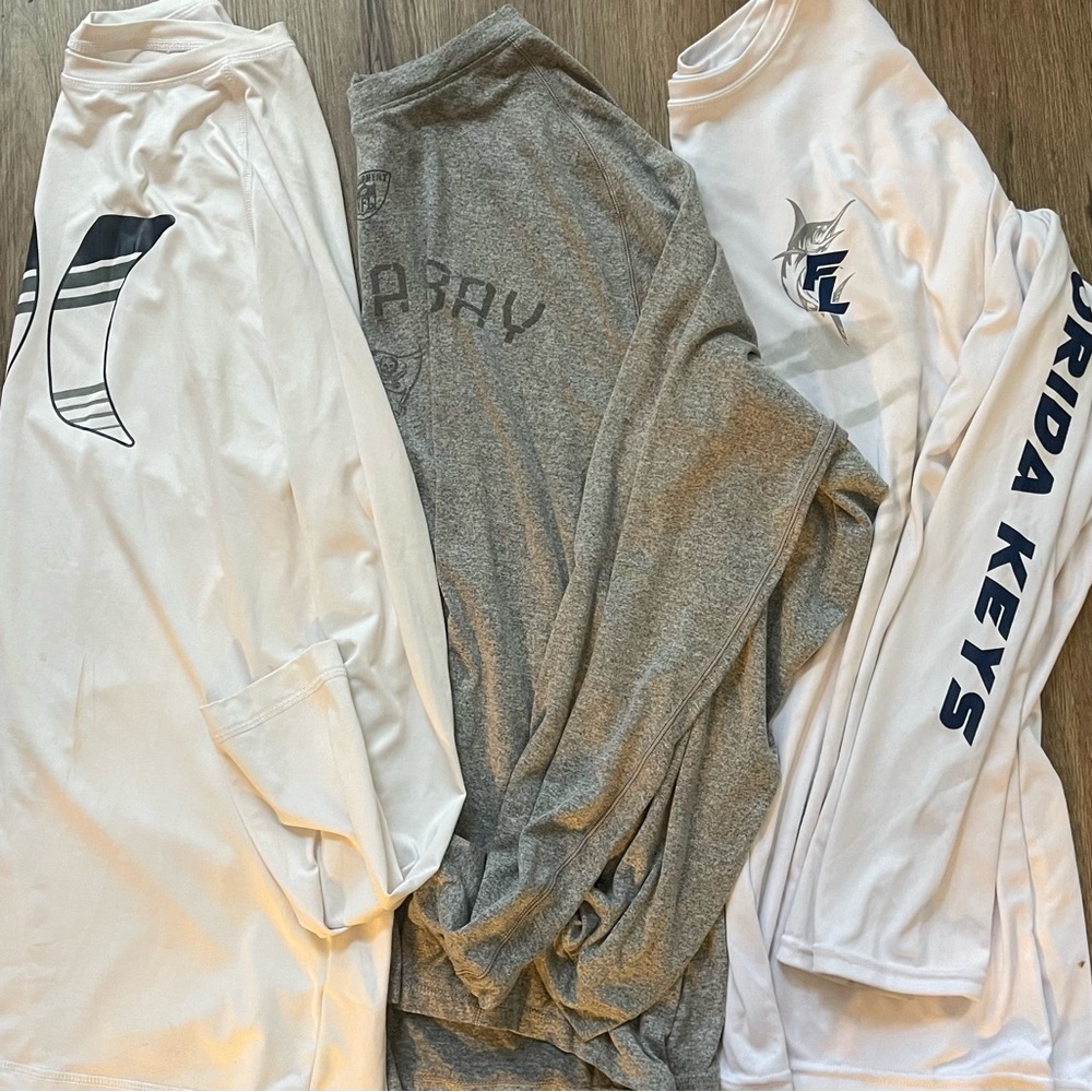 Long Sleeve Shirts - White and Gray